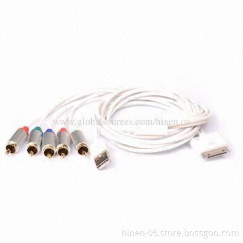 Dock Connector to Component AV Cable with USB, Connects Your Apple Devices